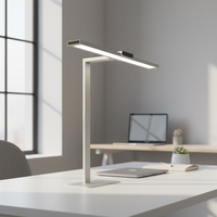 Lampe de bureau LED intelligente 60W avec poteau en aluminium, CRI 95 élevé, lumière de table pour la protection des yeux, idéale pour les étudiants, la lecture et l'écriture, avec mode minuterie