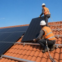 Support de montage de tuiles solaires en aluminium, structure de support photovoltaïque, kit de panneaux solaires pour toit en tuiles rouges