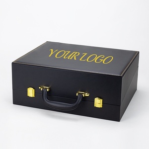 Premium Custom Black MDF Leather Briefcase Luxury Portable Essential Oil <strong>Tool</strong> Clothing Perfume <strong>Wooden</strong> <strong>Box</strong> Handmade for Cosmetic - Product Image 1