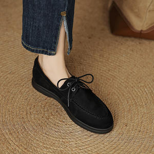 รองเท้าหนังมืออาชีพแบบผูกเชือกหนังลูกวัวรองเท้าลำลองสไตล์อังกฤษ - Product Image 2