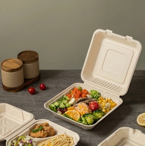 Envase de Alimentos Desechable <span class=keywords><strong>Ecopack</strong></span> Rectangular, Grueso, Resistente al Aceite, Biodegradable, Hecho con Materiales Reciclados, Color Primario, Bagazo - Product Image 5