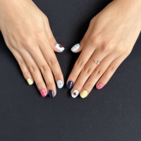 Faux ongles carrés courts à presser, motif étoile tomate et carreaux écossais, peints à la main, en gel, faits main, réutilisables, ajustement personnalisé