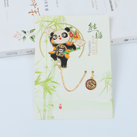 Marque-page en métal de style chinois créatif avec motif panda, cadeau culturel créatif de haute qualité, marque-page en métal exquis