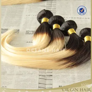 थोक aliexpress बाल बैंगनी दो टोन ombre रंग का बाल ब्राजील गोरा बुनाई बंडलों