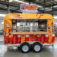 Remolque de Comida para Hot Dogs Totalmente Equipado, Remolque de Venta de Corn Dogs, Remolque de Cocina Móvil de Comida Rápida para Venta Ambulante