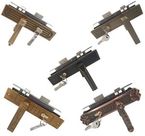Ensembles de poignée de serrure de porte intérieure de haute sécurité panneau maison serrure en aluminium extérieure avec clés serrure de porte mécanique pour porte en bois - Product Image 6