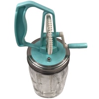 Manivelle en verre de style rustique 1L Batteur à oeufs à baratte Décor primitif