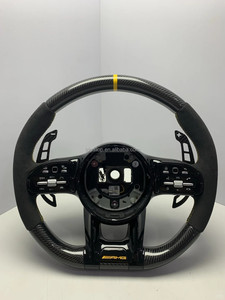 Volante Deportivo Personalizado en Fibra de Carbono y Cuero para G20, Serie 1, X3, M3, M4, con Pantalla LED y Costuras Personalizadas - Product Image 4