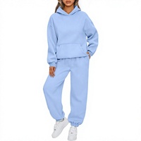 Nouvelle Collection Automne/Hiver 2025 – Ensemble Deux Pièces Uni en Polyester pour Femme, Style Européen et Américain, Idéal pour Sweat à Capuche Décontracté