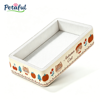 Petaful Griffoir carré moderne de luxe pour chat, thème chat, avec nid de repos, hauteur réglable, en carton ondulé écologique