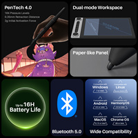 Tablet Gambar Grafis Nirkabel Huion Inspiroy Dial 2 V2 Grosir, 16384 Tingkat Tekanan, untuk PC dan Ponsel