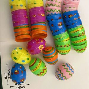 Œufs de Pâques imprimés colorés, design torsadé, œufs en plastique dorés personnalisables - Product Image 2