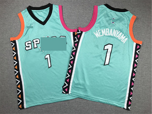 Venta al por Mayor 2026 San <span class=keywords><strong>Antonio</strong></span> 1 # Victor Wembanyama 21 # Tim Duncan 50 # David Robinson 4 # Zorro 5 # Camiseta de Baloncesto con Bordado de Castillo - Product Image 5