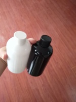 Botellas de Plástico PET de 250 ml con Tapa de Rosca Negra y Blanca, Pulverizador con Disco Dorado, Serigrafía
