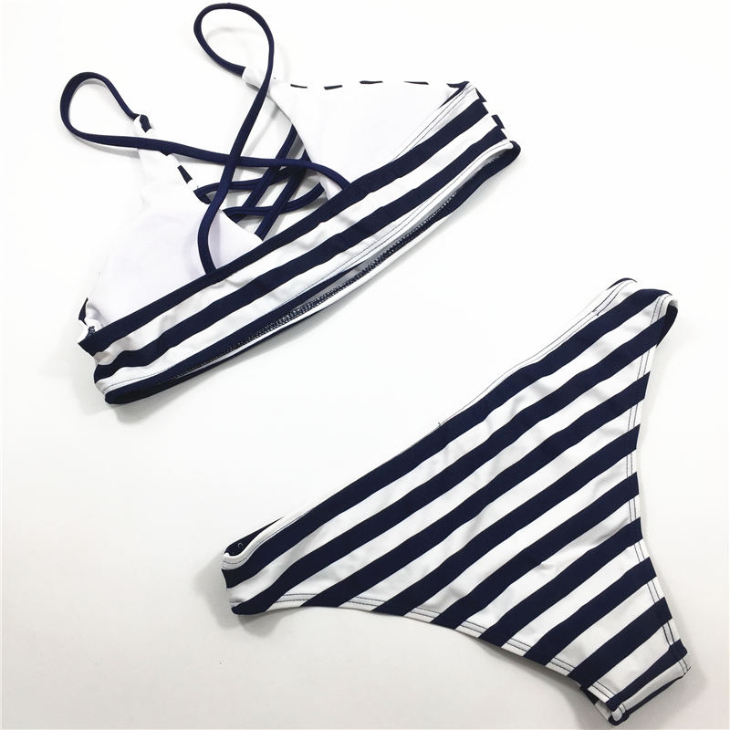 Wholesale swimsuit Strip printed swimsuit custom swimwear sexy bikini