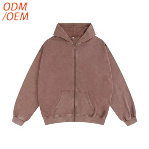 350G Heavy Washed Vintage 80% Cotton Sweatshirt Trendy Hooded Hoodie with Front Logo for Autumn Anti-Pilling Feature - Product Image 2