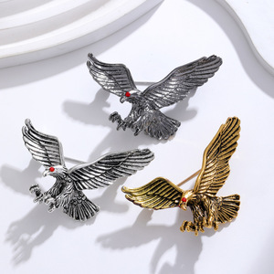 Broche Aigle Volant Vintage pour Hommes, Style Européen et Américain, Broche d'Animal à Ailes, Épingle pour Costume et Manteau, Accessoire de Mode - Product Image 3