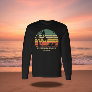 T-shirt vintage à manches longues Indian Harbour Florida, design rétro plage - Product Image 3