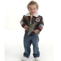 Veste d'aviateur pour enfants personnalisée de bonne qualité manteaux d'hiver de veste en cuir pour enfants