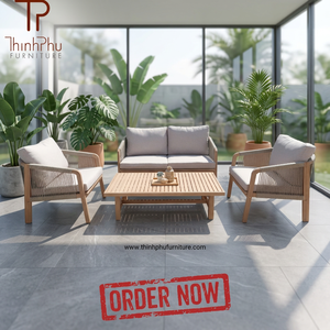 Luxury Contemporary <b>Foldable</b> Acacia Wood Eco-friendly Teak Wood Frame Outdoor Furniture Set <b>Garden</b> Sofa Dining <b>Table</b> Chair for - Product Image 3