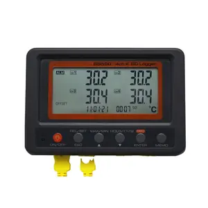 Medidor de temperatura termopar AZ88598 Industrial, termómetro Digital LCD grande, 4G, tarjeta SD, 4 canales