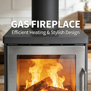 Caminetto a Gas da Parete per Interni 600/700/800/900/1000/1100/1200mm, Fiamma Realistica, Calore Regolabile, Uso Domestico - Product Image 2