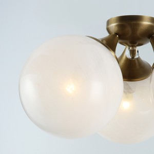 Copper glass <b>ceiling</b> Dinning Room Cristol Large Triple <b>Flush</b> <b>Mount</b> Chandelier Modern Round Pendant <b>Light</b> for Living Room - Product Image 2