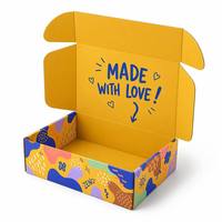 Boîtes d'expédition jaunes haut de gamme personnalisées, boîtes cadeaux pliables en papier à motif de dessin animé pour cadeaux surprise et emballages de poupées pour vêtements