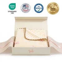 Manta de Bebé Reversible de Algodón Suave con Diseño de Puntos Minky, 300 Hilos, para Todas las Estaciones, con Dibujos Animados, Regalo para Recién Nacidos, Personalizable