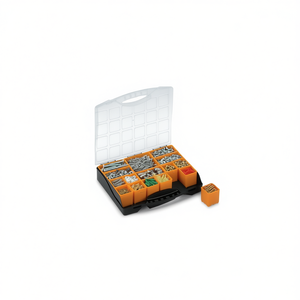 Caja organizadora de herramientas con tapa, 30x26x5.5 cm, 16 bandejas, negra y naranja, para piezas pequeñas y ferretería - Product Image 2
