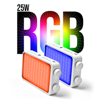 Panneau LED RVB portable 25W pour studio, lumière d'appoint photo légère et rechargeable pour tous les lieux