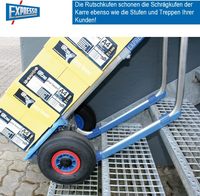Chariot à main professionnel EXPRESSO Alu entièrement monté pour caisses de boissons et fûts, capacité 250 kg, pneus pleins anti-crevaison