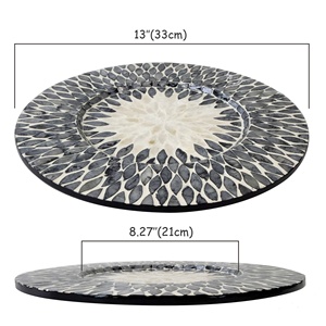 Plateau de service d'incrustation en nacre de haute qualité, assiettes de serpillière pour le dîner, plateau de service en laque de mariage pour la décoration de la maison - Product Image 6