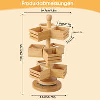 Organisateur de sachets de thé en bois, boîte à café à 9 compartiments, support de bureau rotatif à 360 degrés à trois niveaux pour cuisine et bureau