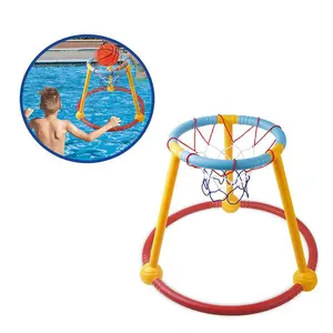 Summer Outdoor Swimming Pool Sports for Kids Floating Water Sports Basketball Hoop Inflatable Ball Basket