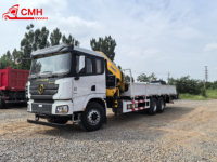 SHACMAN 6*4 Bob-lift Camion Monté Knuckle Boom Grue Montée Sur Camion Grue Avec Radio Télécommande Et Grabber