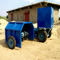 Retourneur de compost agricole monté sur tracteur Sabin, engrenage moteur en acier moulé, haute durabilité, multifonctionnel, 1 an, 650 kg