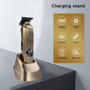 Cortadora de Pelo Eléctrica Profesional con Pantalla LCD, Cuerpo de Aleación de Aluminio Recargable, para Uso Profesional de Barberos - Product Image 2