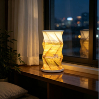 Ensemble cadeau d'anniversaire personnalisé, lanternes en papier pliables avec lumière, lampe de table rechargeable à intensité réglable au toucher, portable, pour chambre à coucher