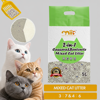Litière pour chat agglomérante à base de plantes, mélange de cassave et de bentonite, faible teneur en poussière, jetable aux toilettes, 6L 10L, vente en gros d'usine, OEM ODM