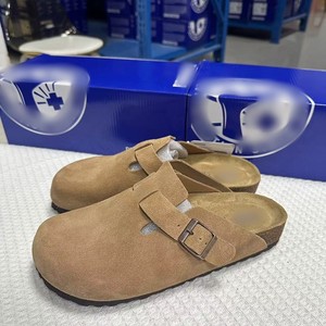 Chaussures Boken en cuir véritable avec semelle en liège, demi-mules pour hommes et femmes, décontractées et tendance, pour le dropshipping - Product Image 2
