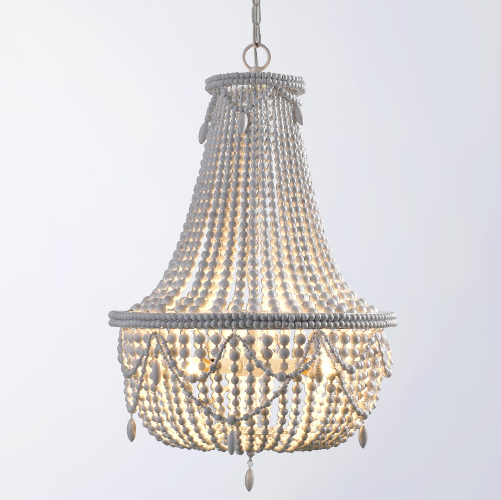 Винтажный подвесной светильник в стиле индастриал из белого дерева с бусинами, подвесной светильник для спальни, современные подвесные светильники для кухни