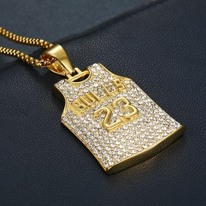 Collana con Ciondolo Trendy Hip Hop Numero <span class=keywords><strong>23</strong></span> Personalizzabile in Acciaio Inossidabile 316L Placcato Oro 18K per Regalo Unisex - Product Image 2