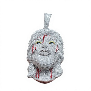 Iced VVS Moissanite Jesus Christian <b>Charm</b> Pendant Custom Hip Hop Luxury 18K Gold Plated GCI IDGL Certified Men's 925 <b>Silver</b> - Product Image 1