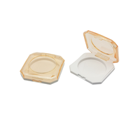 Boîte à maquillage vide en plastique de luxe personnalisable avec des matériaux recyclés pour le blush/poudre pressé, logo DIY disponible