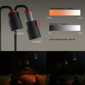 Lámpara de Pared Multifuncional para Dormitorio, Mesita de Noche, Trabajo, Estudio, Lectura, Regulable, con Control Remoto Magnético, Carga Tipo C - Product Image 3