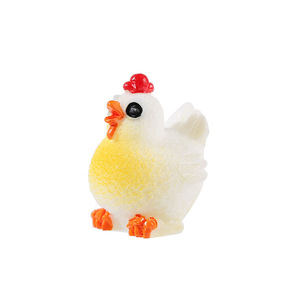 Miniature Farm Chicks Resin Ornaments White Chicken With <b>Eggs</b> Nest Garden <b>Decoration</b> Outdoor Use Simple Style - Product Image 5
