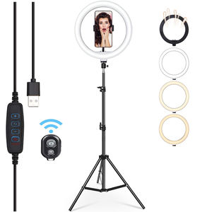Offre Spéciale 10 pouces <span class=keywords><strong>Prix</strong></span> Léger Pliable Maquillage Selfie Anneau Lumière Led Cercle Portable Trépied Lumière D'anneau 26cm Support de téléphone - Product Image 1