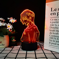 Lampe de nuit 3D de dessin animé adorable de haute qualité, base en ABS, lampe de nuit personnalisée pour les amateurs d'anime