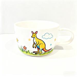 Taza de canguro de porcelana de cerámica personalizada | Taza de café pintada a mano única - Product Image 5